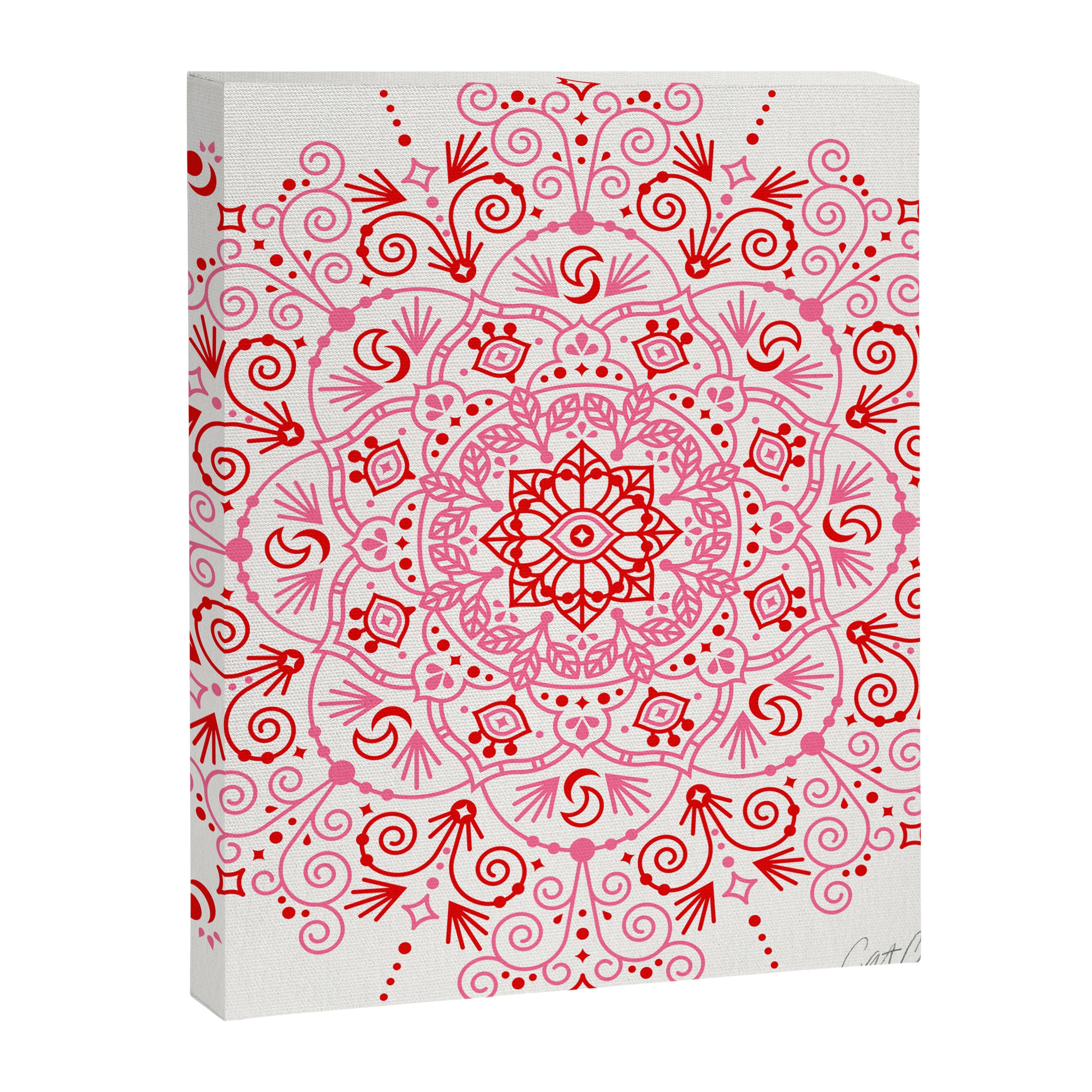 Moroccan Mandala - Valentine Palette Canvas Print Gallery Image 8