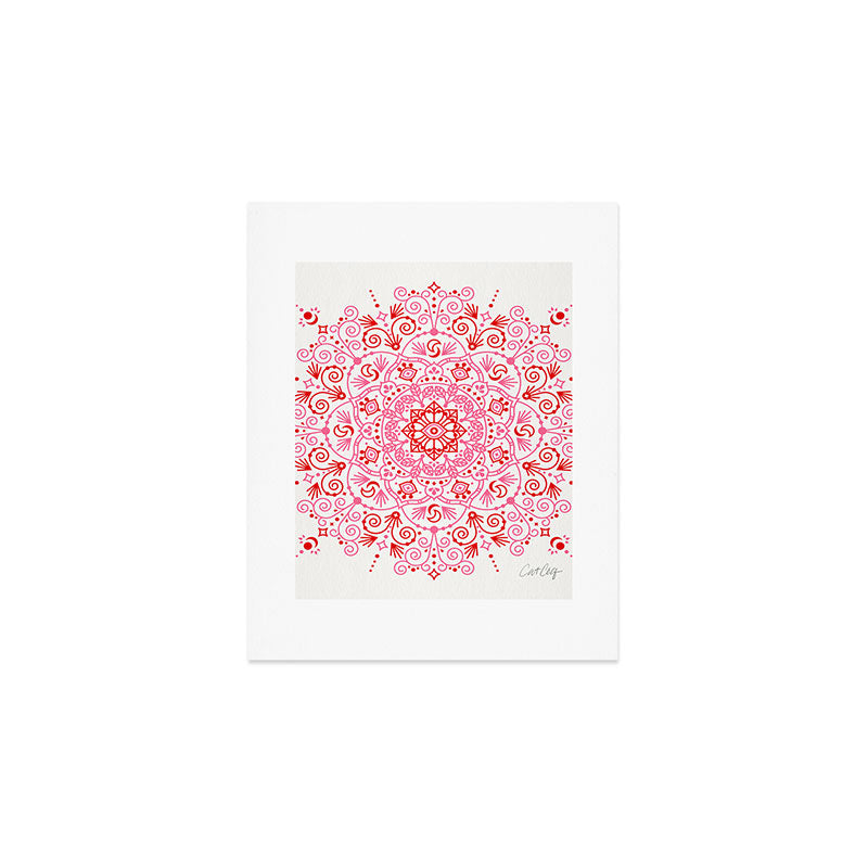 Moroccan Mandala - Valentine Palette Art Print Gallery Image 1
