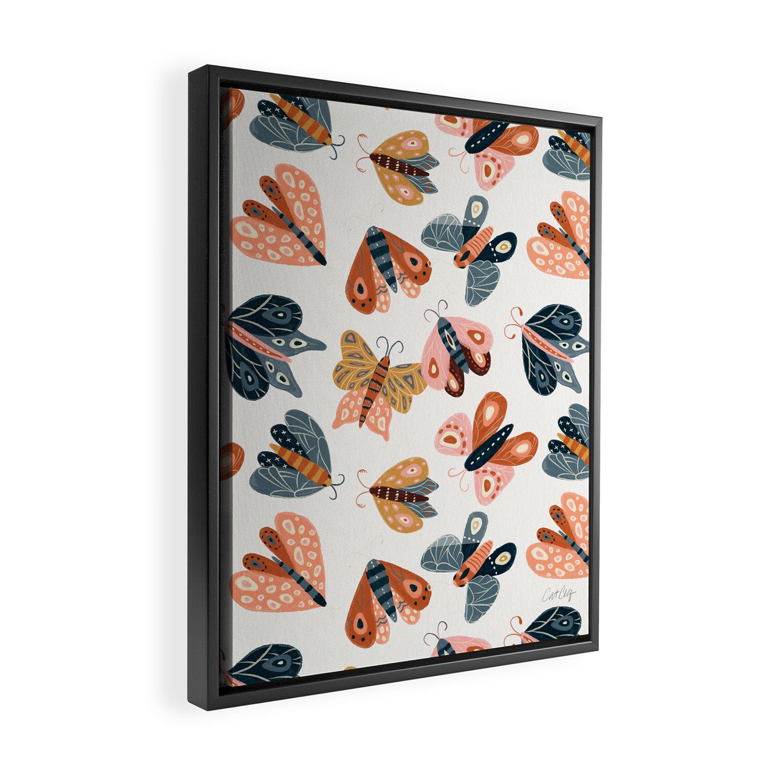 Moth Specimens â Yellow Framed Canvas Print Gallery Image 2