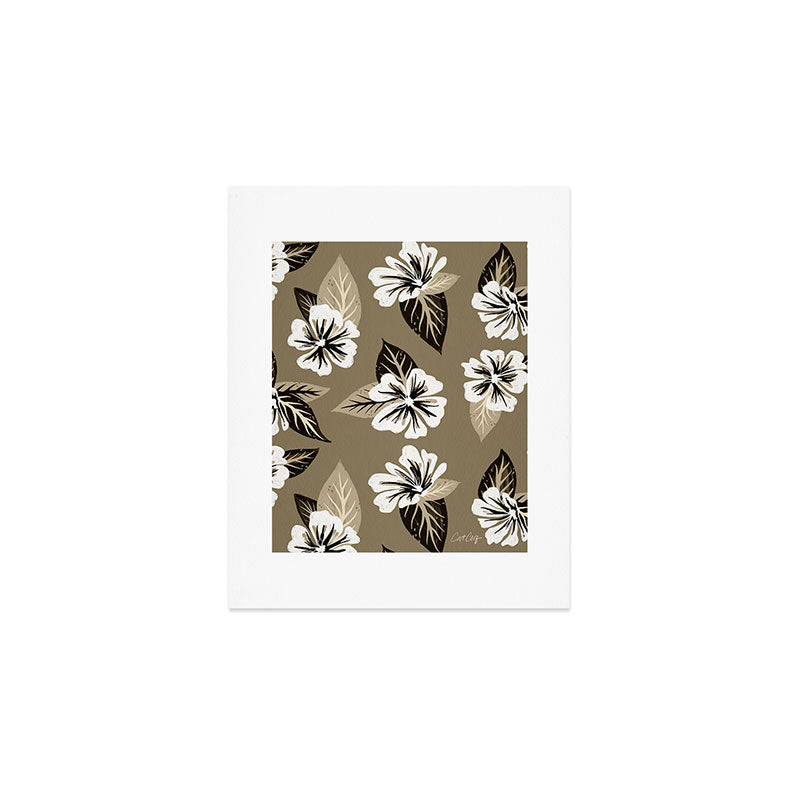 Mountain Wild Flowers - Sepia Art Print Gallery Image 1