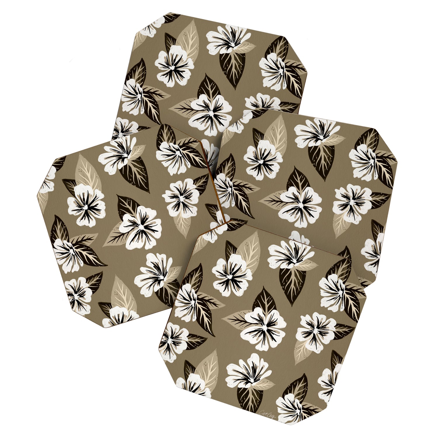 Mountain Wild Flowers - Sepia Coaster Gallery Image 1