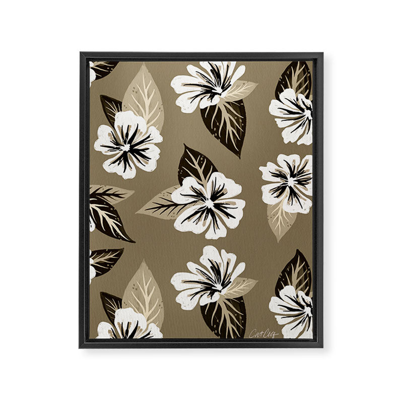 Mountain Wild Flowers - Sepia Framed Canvas Print Gallery Image 8