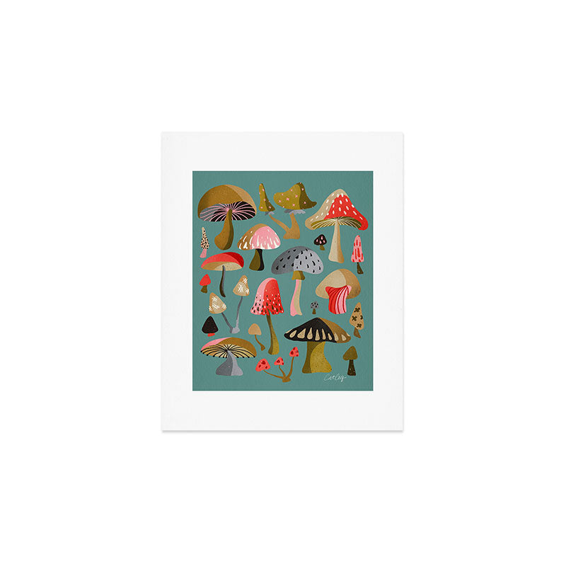 Mushroom Collection - Mint Art Print Gallery Image 1