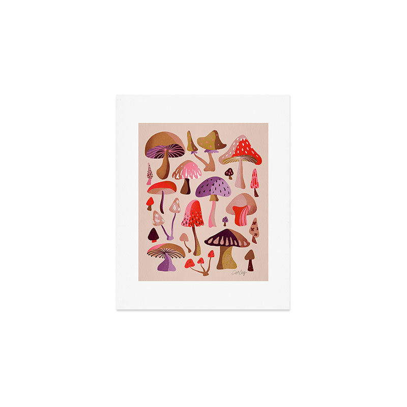 Mushroom Collection â Pink Art Print Gallery Image 1