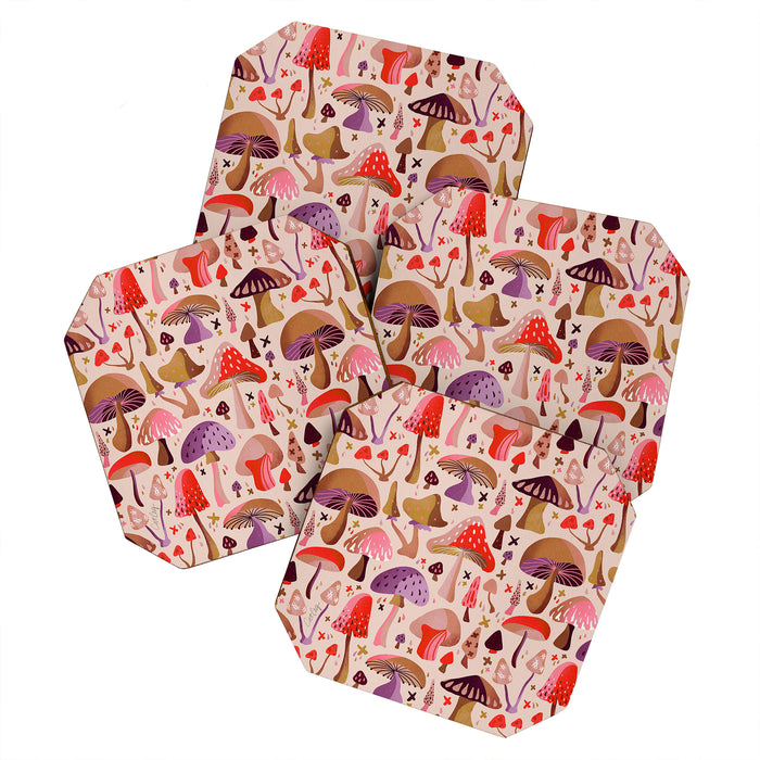 Mushroom Collection â Pink Coaster Gallery Image 1