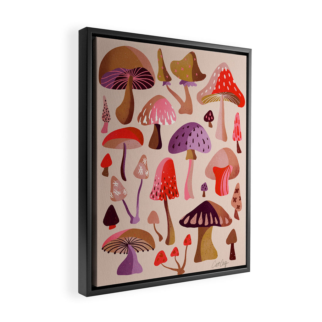Mushroom Collection â Pink Framed Canvas Print Gallery Image 2