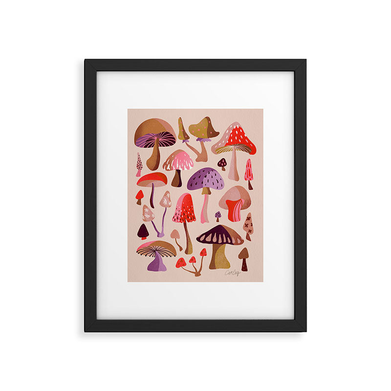 Mushroom Collection â Pink Framed Art Print Gallery Image 5