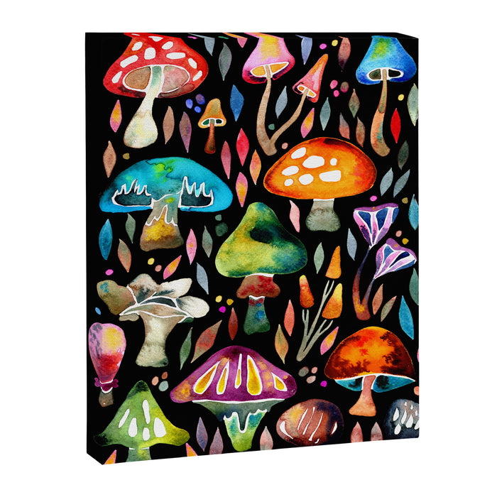 Mushroom Magic - Charcoal Canvas Print Gallery Image 1