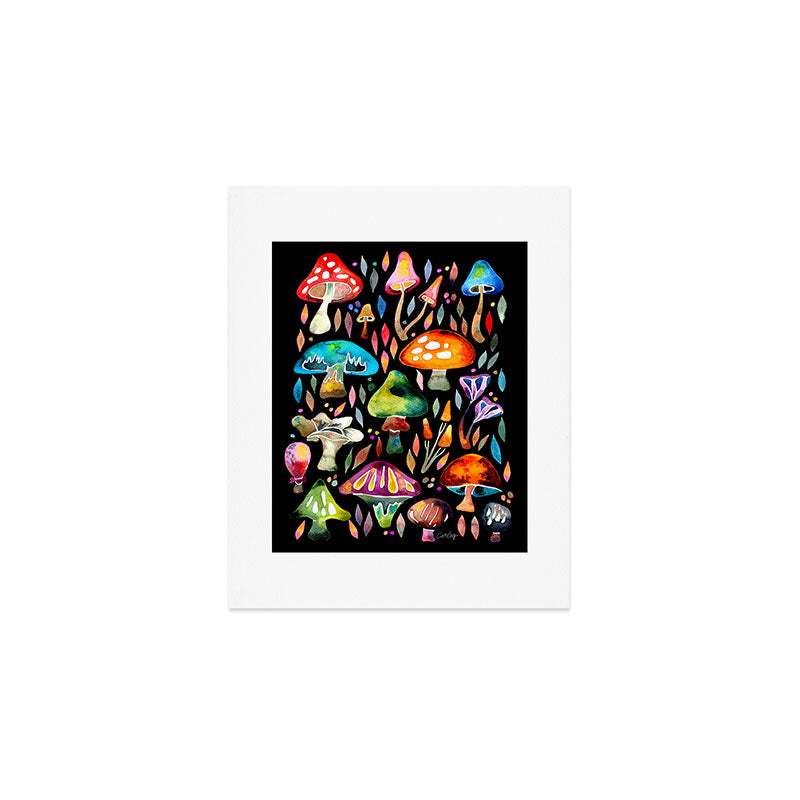 Mushroom Magic - Charcoal Art Print Gallery Image 1
