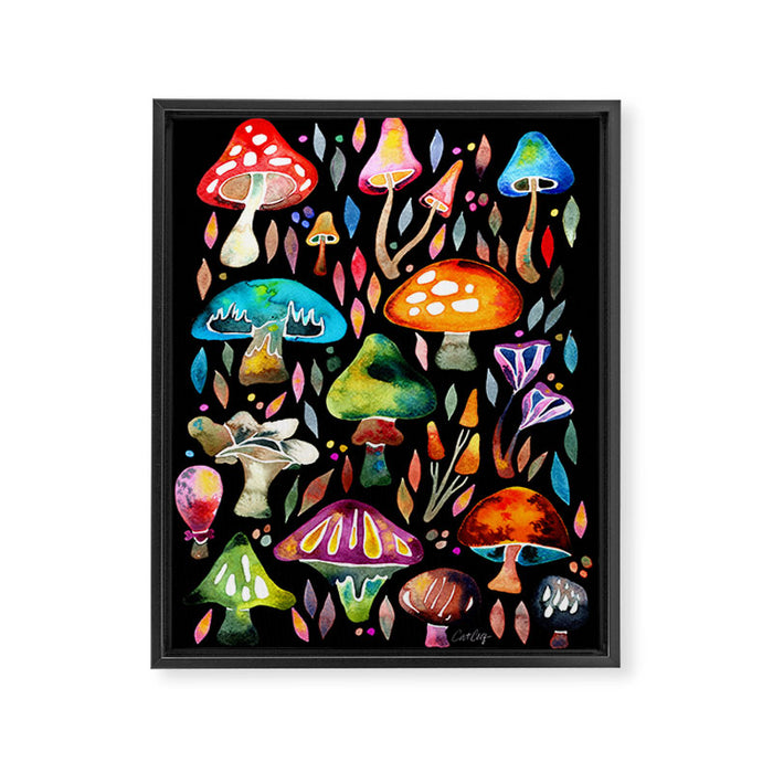 Mushroom Magic - Charcoal Framed Canvas Print Gallery Image 1