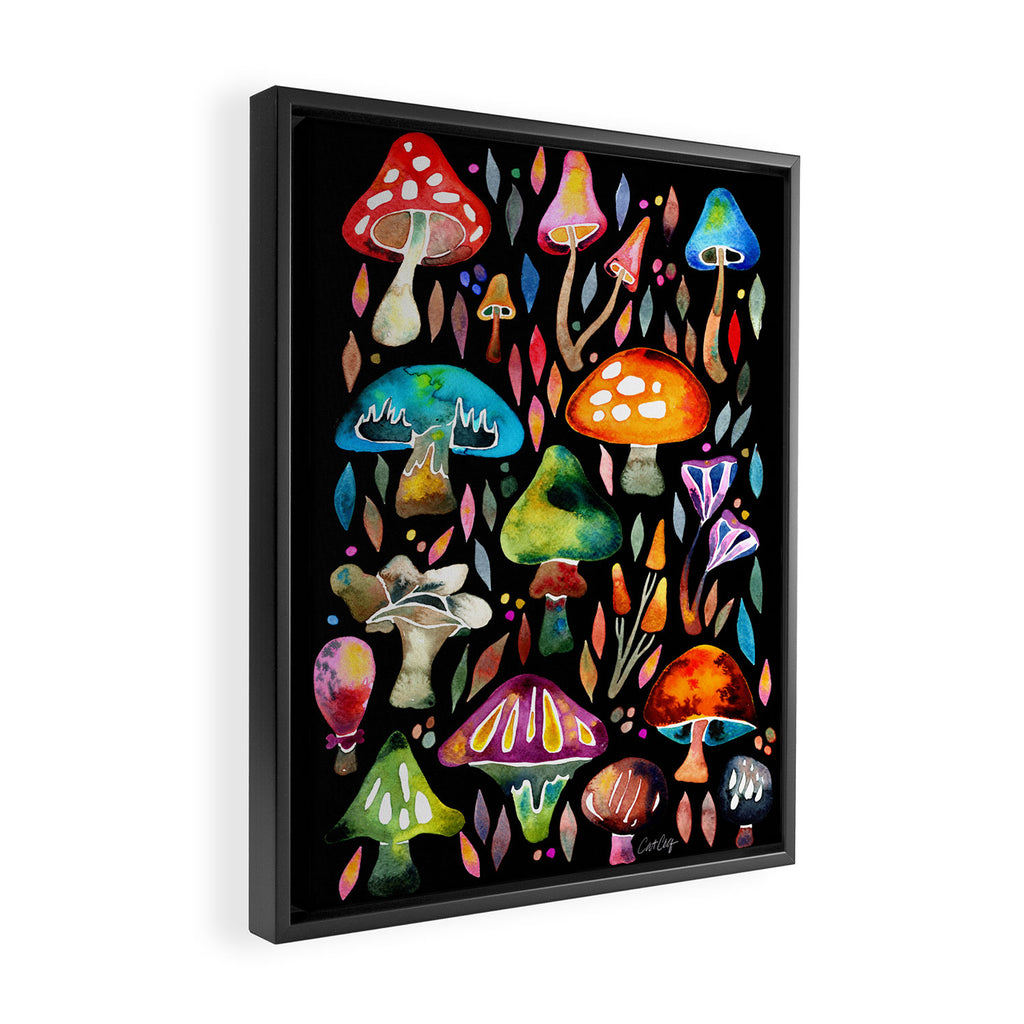 Mushroom Magic - Charcoal Framed Canvas Print Gallery Image 2
