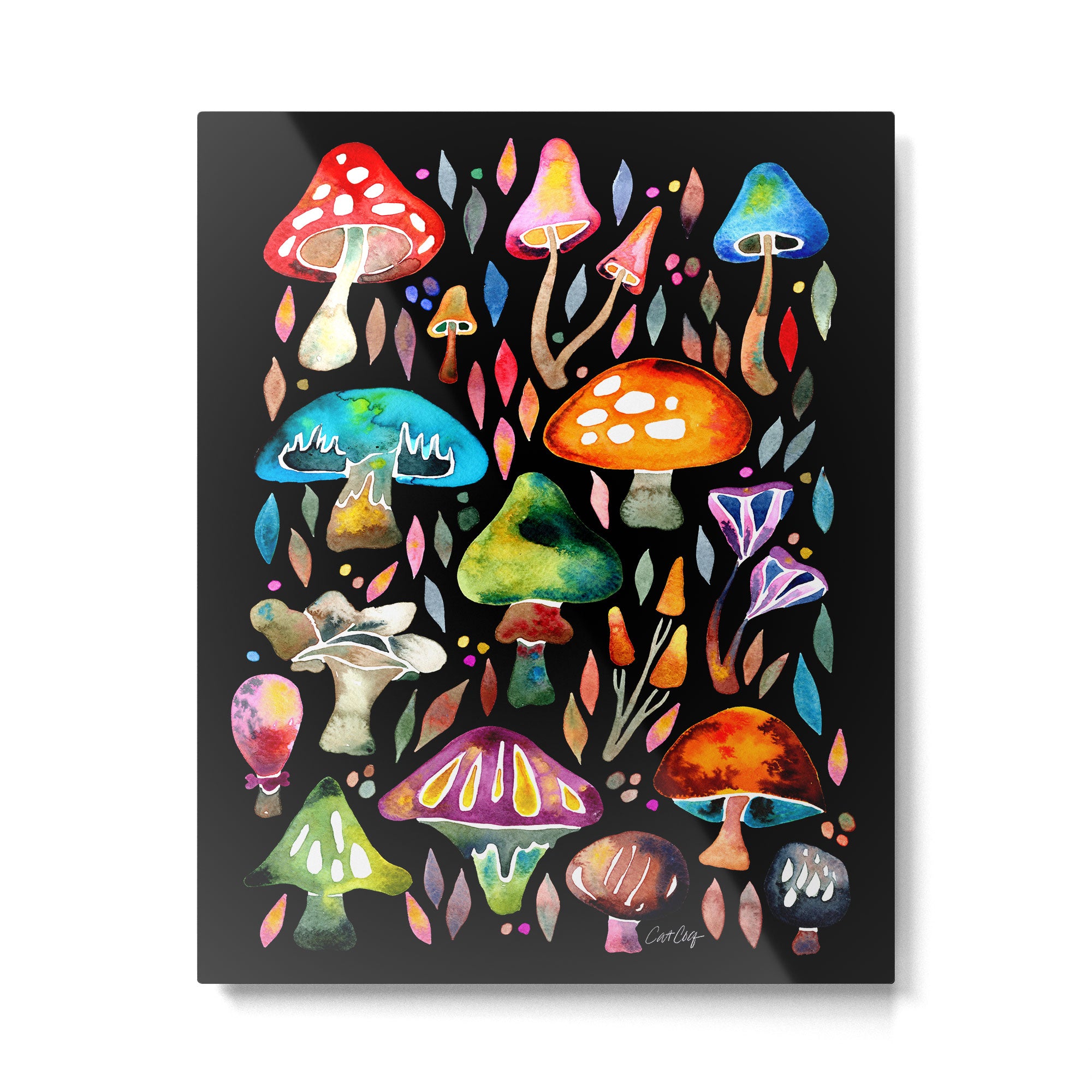 Mushroom Magic - Charcoal Metal Print Gallery Image 6