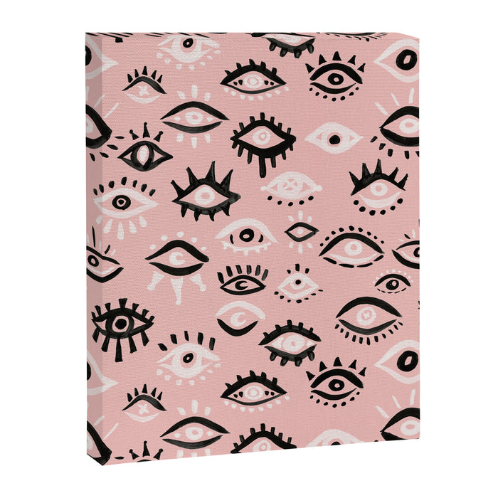 Mystic Eyes - Blush & Black Palette Canvas Print Gallery Image 1