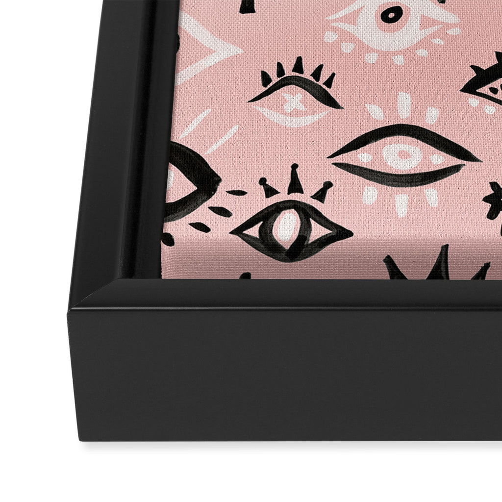 Mystic Eyes - Blush & Black Palette Framed Canvas Print Gallery Image 3