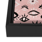 Mystic Eyes - Blush & Black Palette Framed Canvas Print Gallery Image 3