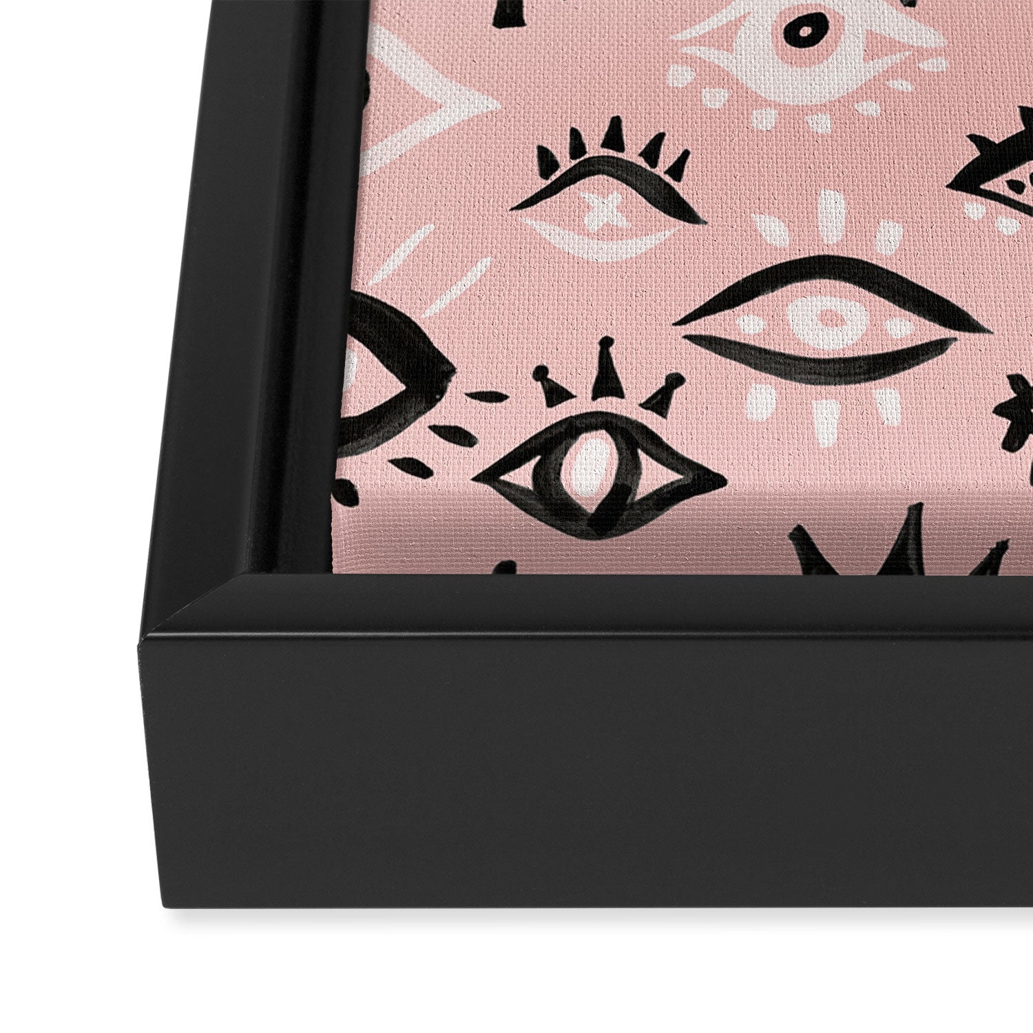 Mystic Eyes - Blush & Black Palette Framed Canvas Print Gallery Image 3