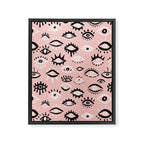 Mystic Eyes - Blush & Black Palette Framed Canvas Print Gallery Image 8
