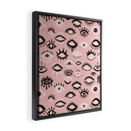 Mystic Eyes - Blush & Black Palette Framed Canvas Print Gallery Image 2