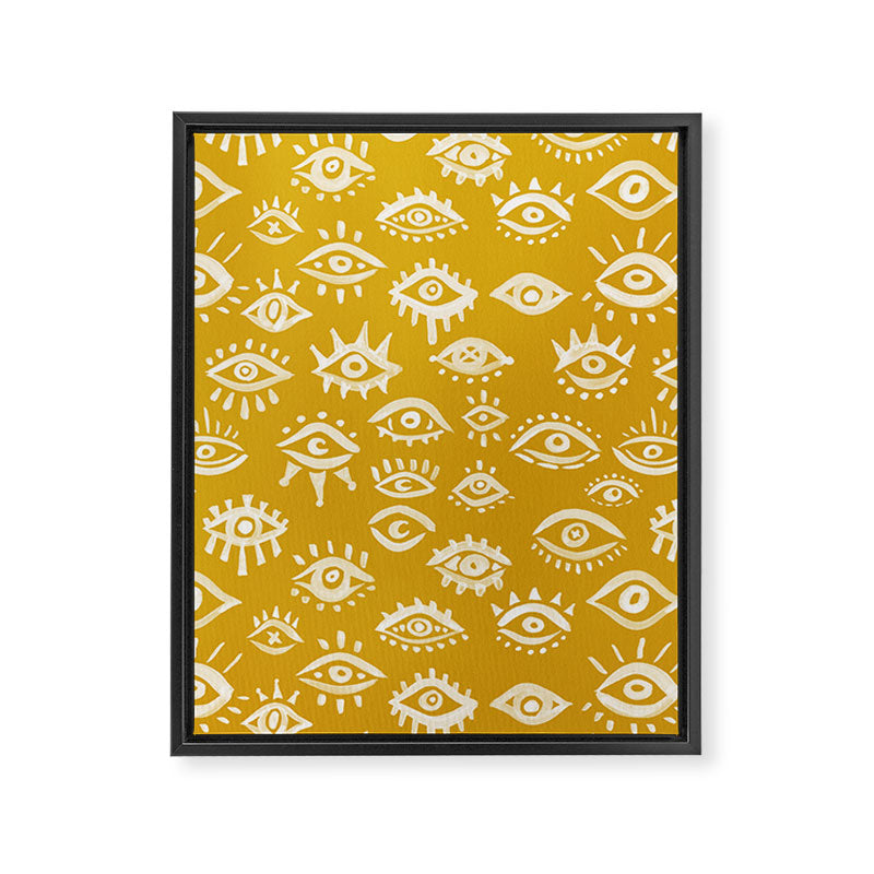 Mystic Eyes - Marigold Palette Framed Canvas Print Gallery Image 8