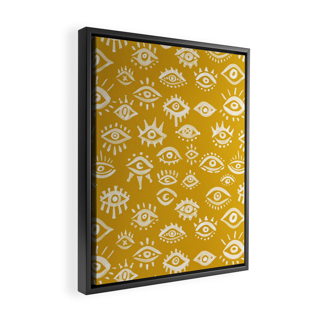 Mystic Eyes - Marigold Palette Framed Canvas Print Gallery Image 2