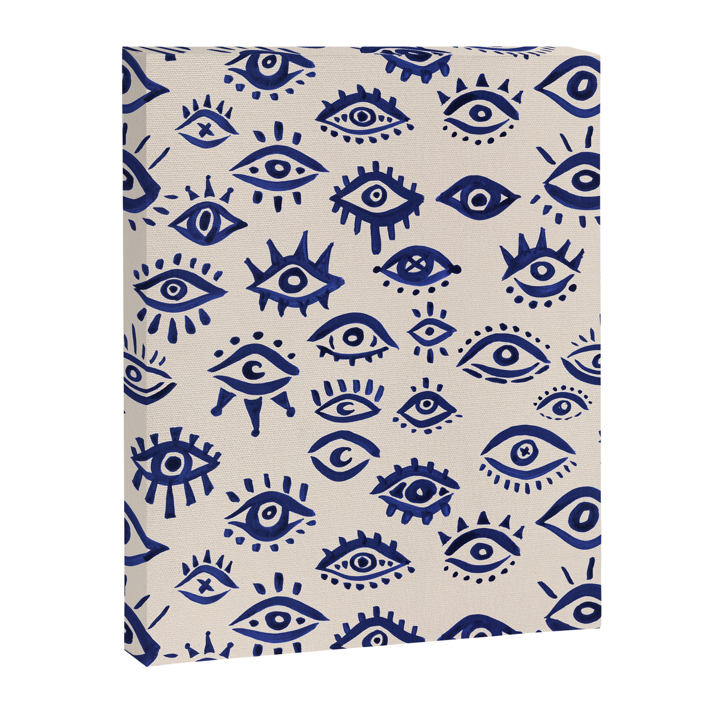 Mystic Eyes â Navy & Cream Canvas Print Gallery Image 8
