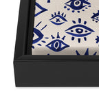 Mystic Eyes â Navy & Cream Framed Canvas Print Gallery Image 3