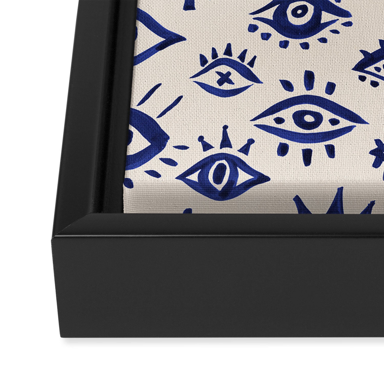 Mystic Eyes â Navy & Cream Framed Canvas Print Gallery Image 3