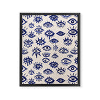 Mystic Eyes â Navy & Cream Framed Canvas Print Gallery Image 8