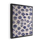 Mystic Eyes â Navy & Cream Framed Canvas Print Gallery Image 2