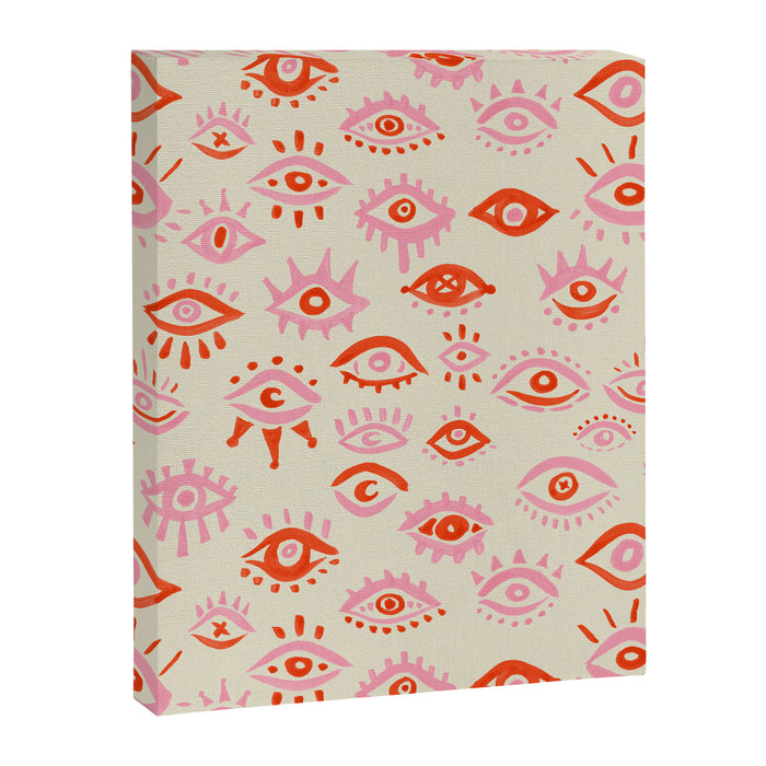 Mystic Eyes - Pink & Red Canvas Print Gallery Image 1