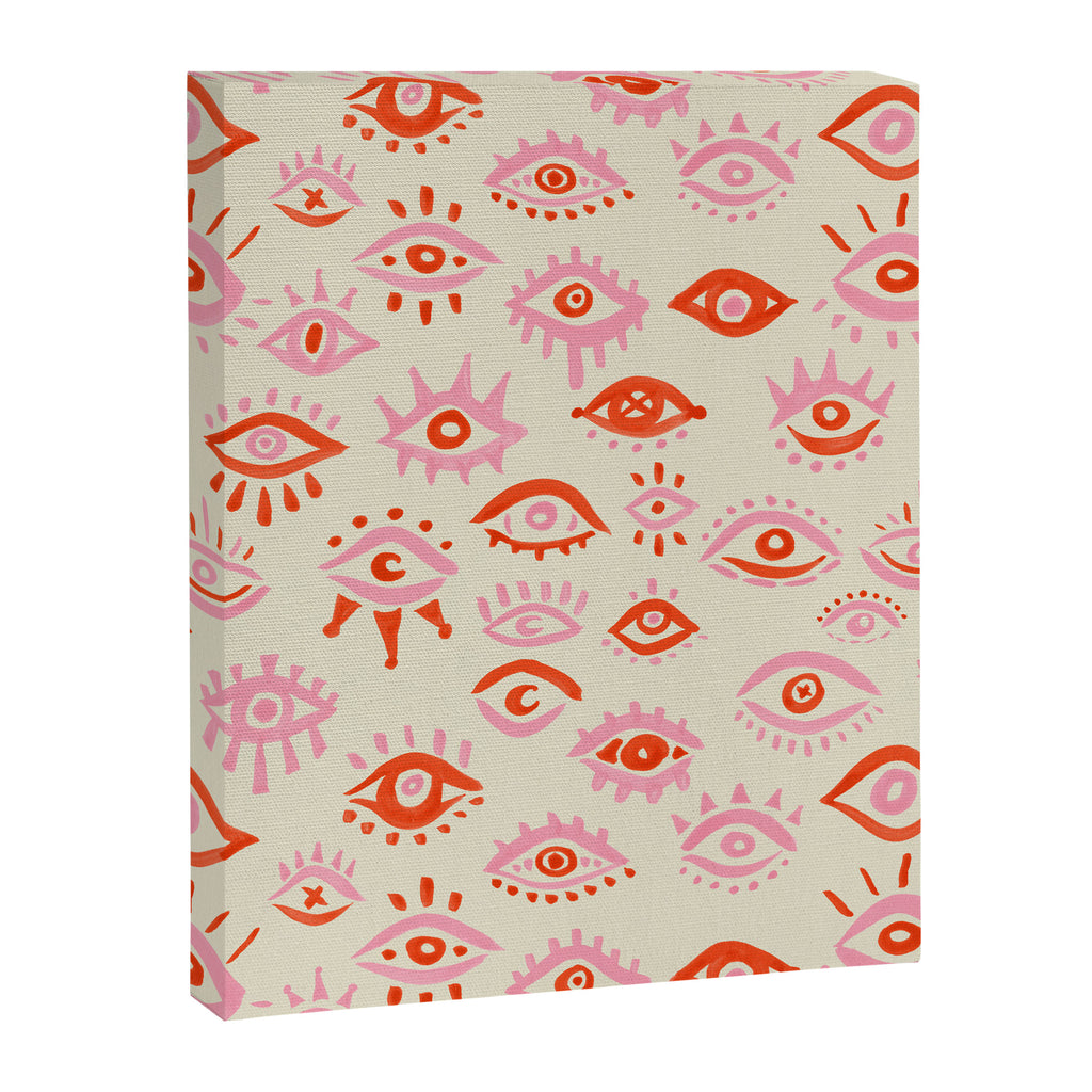 Mystic Eyes - Pink & Red Canvas Print Gallery Image 8
