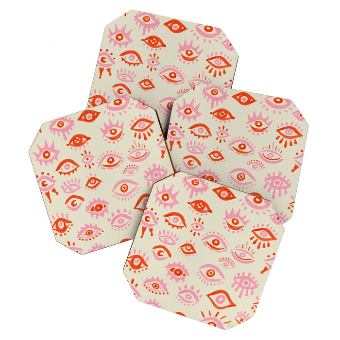 Mystic Eyes - Pink & Red Coaster Gallery Image 1