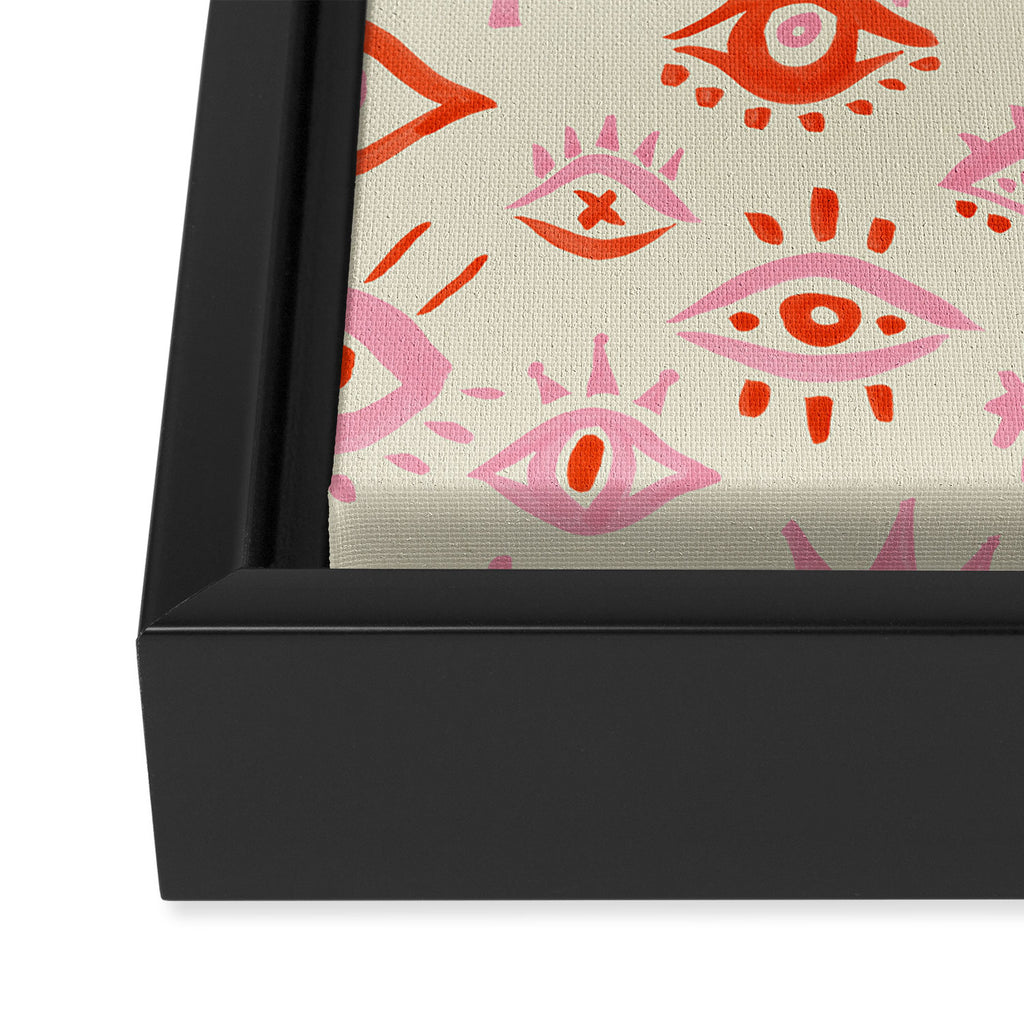 Mystic Eyes - Pink & Red Framed Canvas Print Gallery Image 3