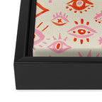 Mystic Eyes - Pink & Red Framed Canvas Print Gallery Image 3