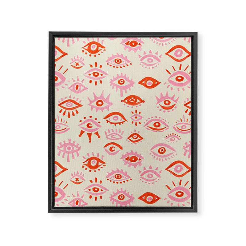 Mystic Eyes - Pink & Red Framed Canvas Print Gallery Image 8