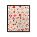 Mystic Eyes - Pink & Red Framed Canvas Print Gallery Image 8