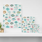 Mystic Eyes - Turquoise & Pink Canvas Print Gallery Image 3