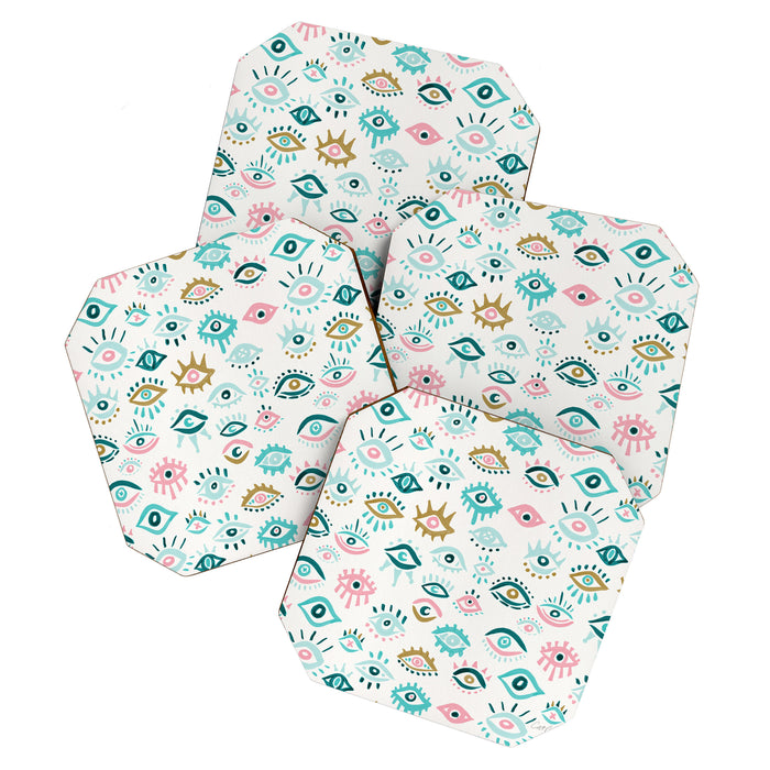 Mystic Eyes - Turquoise & Pink Coaster Gallery Image 1