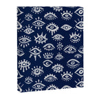 Mystic Eyes - White on Navy Canvas Print Gallery Image 8
