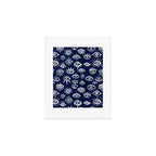 Mystic Eyes - White on Navy Art Print Gallery Image 1