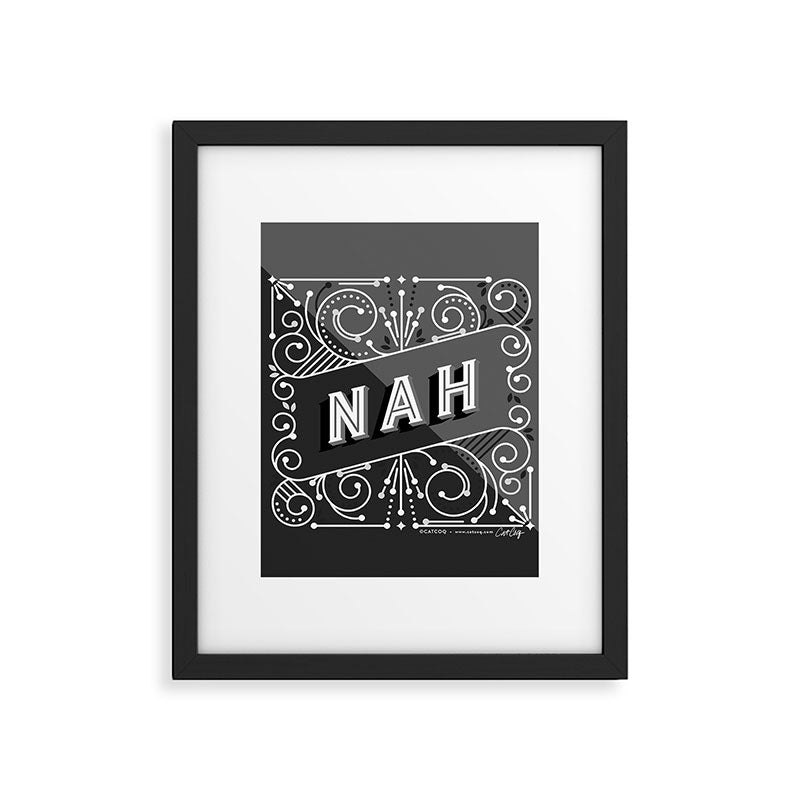Nah - Black & Grey Palette Framed Art Print Gallery Image 6