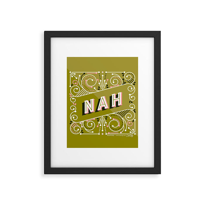 Nah - Olive & Blush Palette Framed Art Print Gallery Image 1