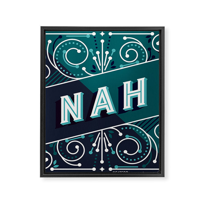 Nah - Teal Palette Framed Canvas Print Gallery Image 8