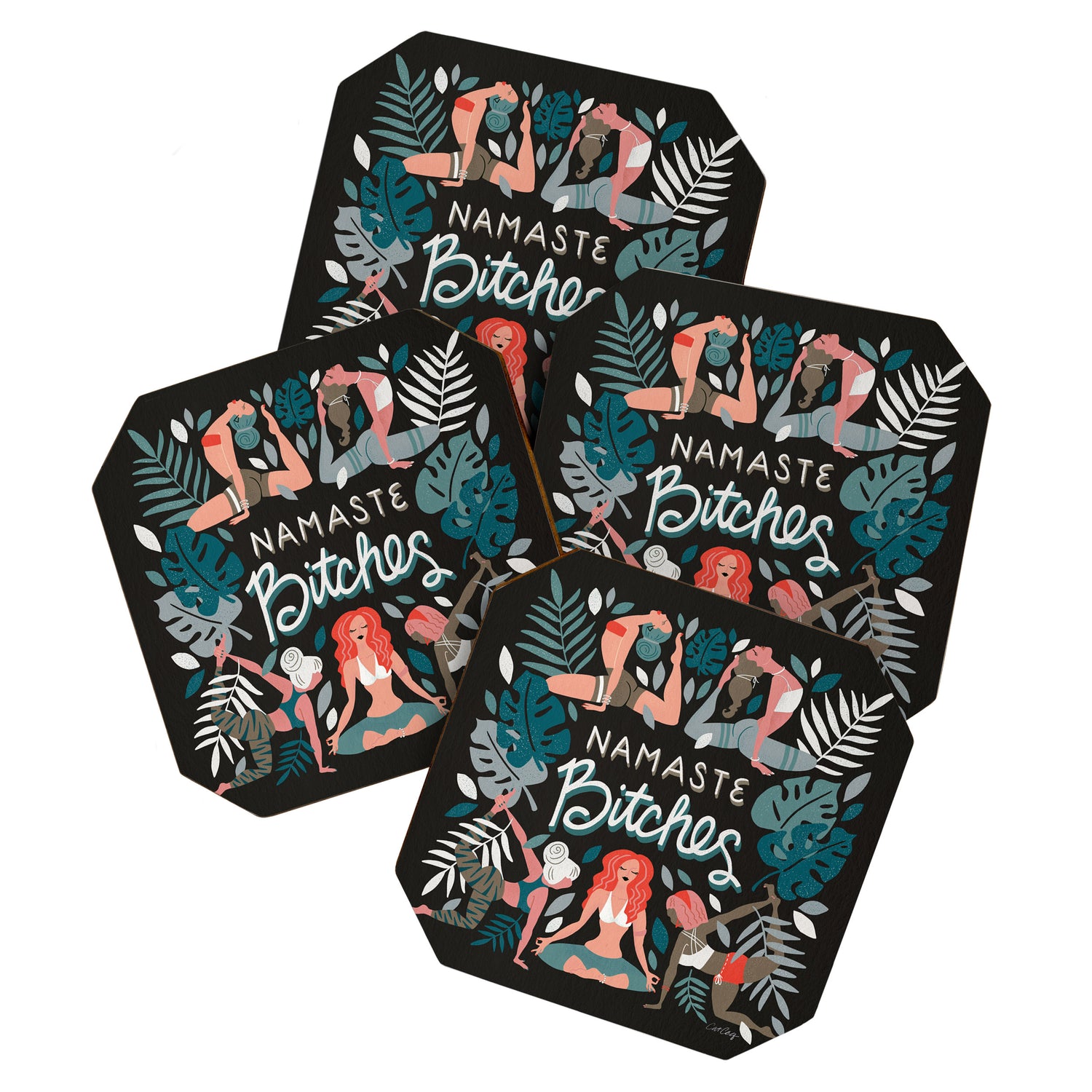 Namaste, Bitches - Charcoal Palette Coaster Gallery Image 1