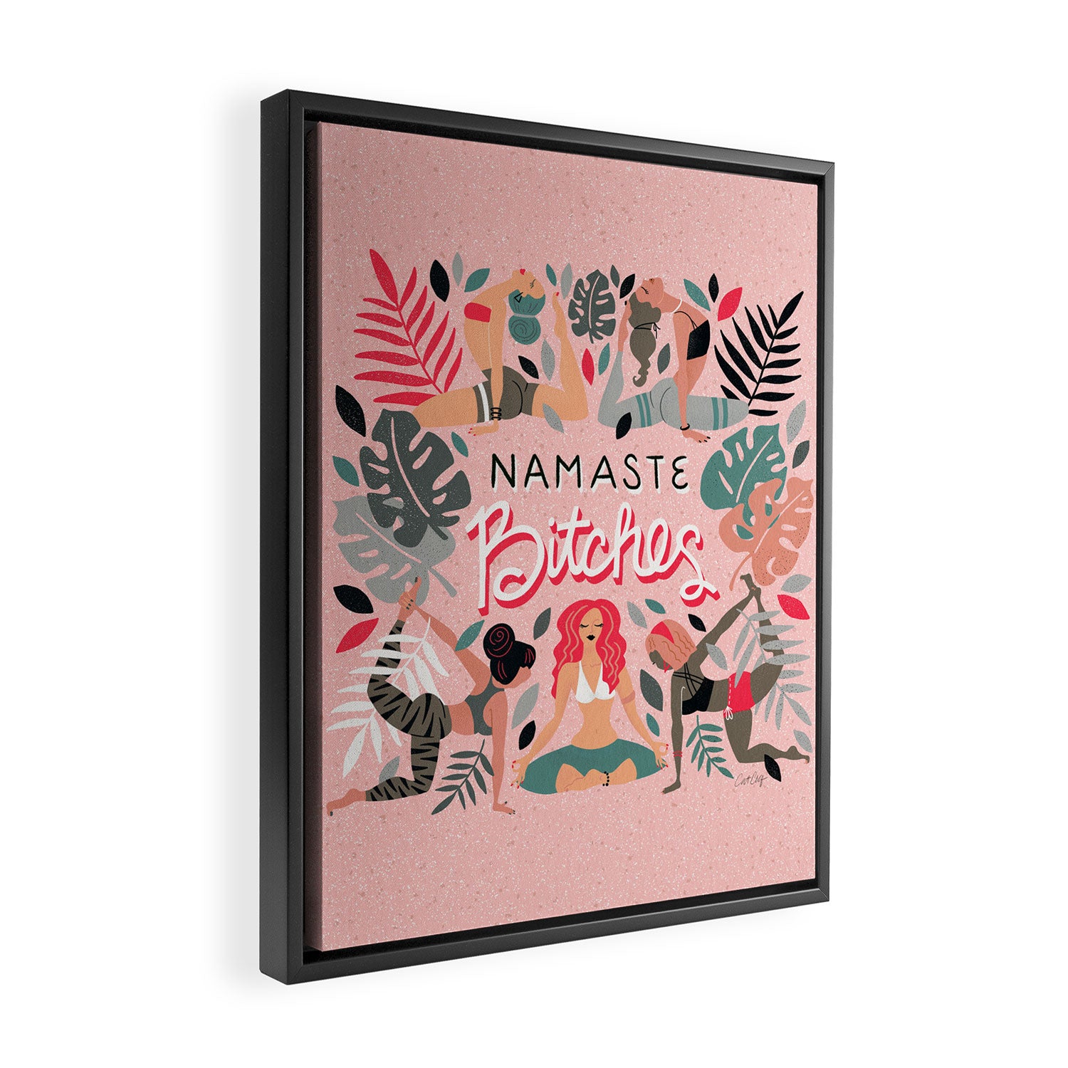 Namaste, Bitches - Pink Framed Canvas Print Gallery Image 2