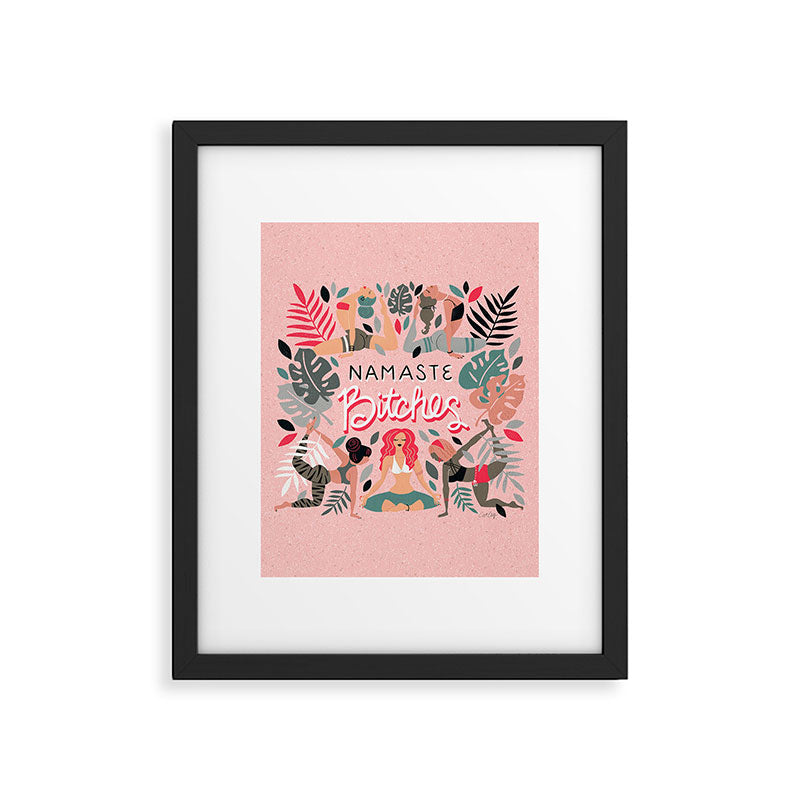 Namaste, Bitches - Pink Framed Art Print Gallery Image 6
