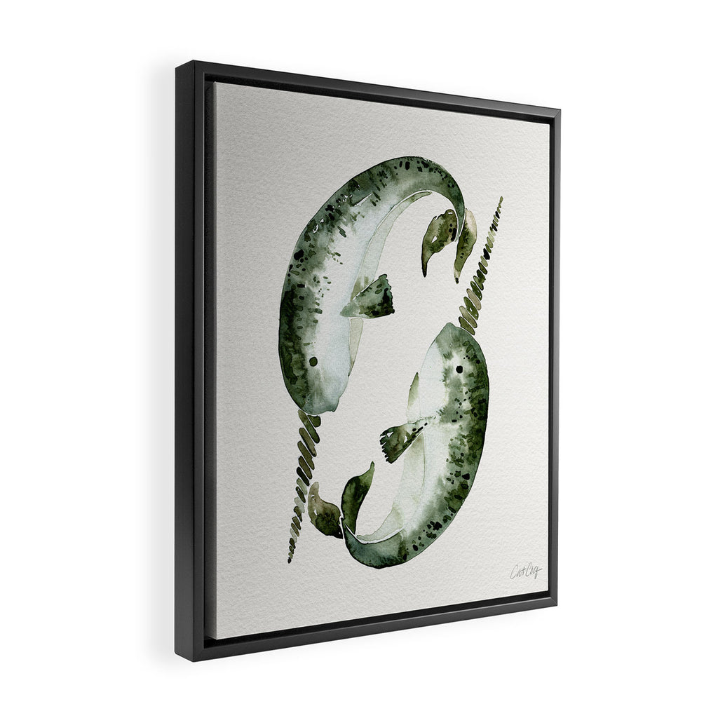 Narwhals Framed Canvas Print Gallery Image 2