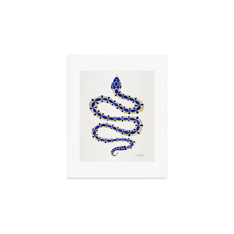 Navy & Gold Serpent Art Print Gallery Image 1