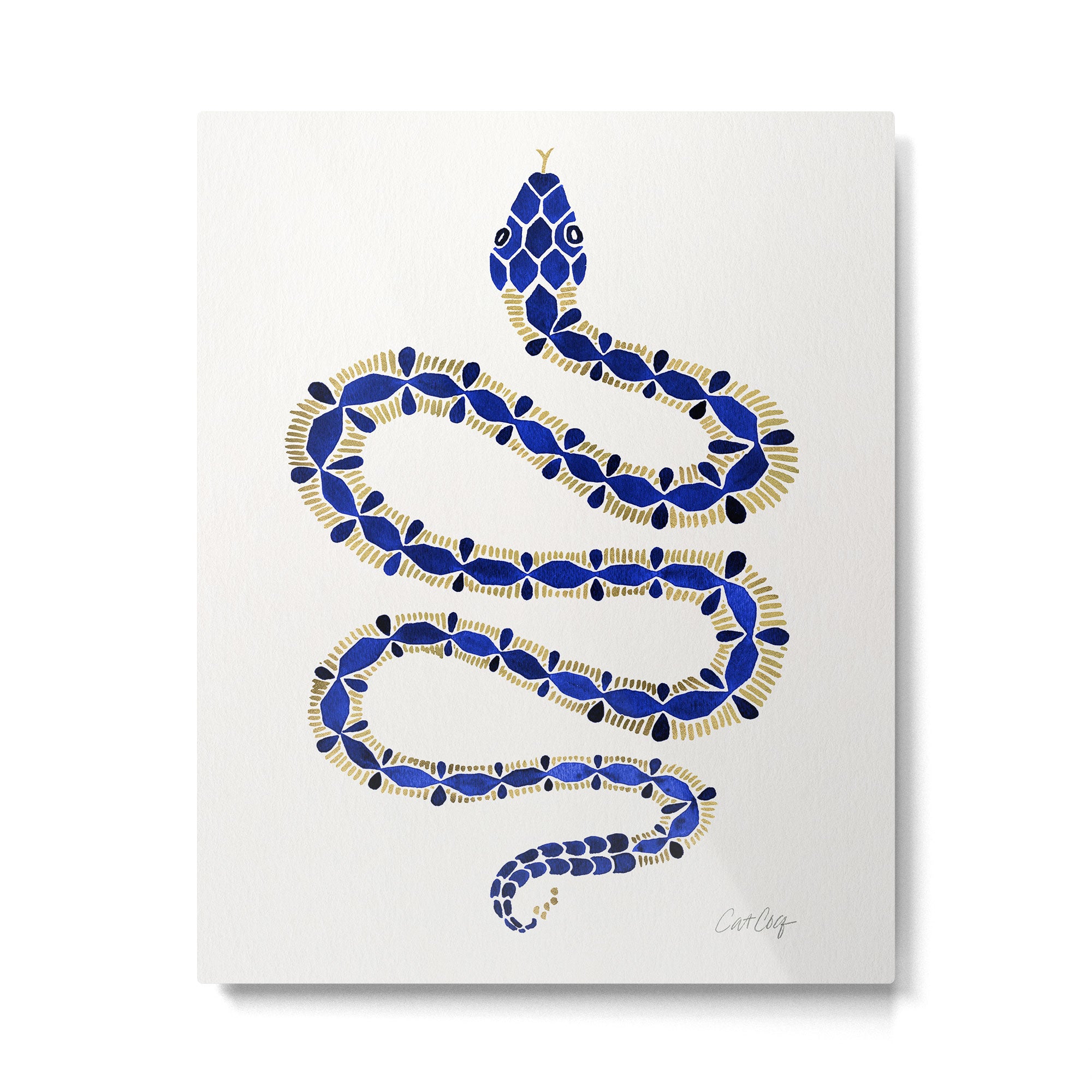 Navy & Gold Serpent Metal Print Gallery Image 4