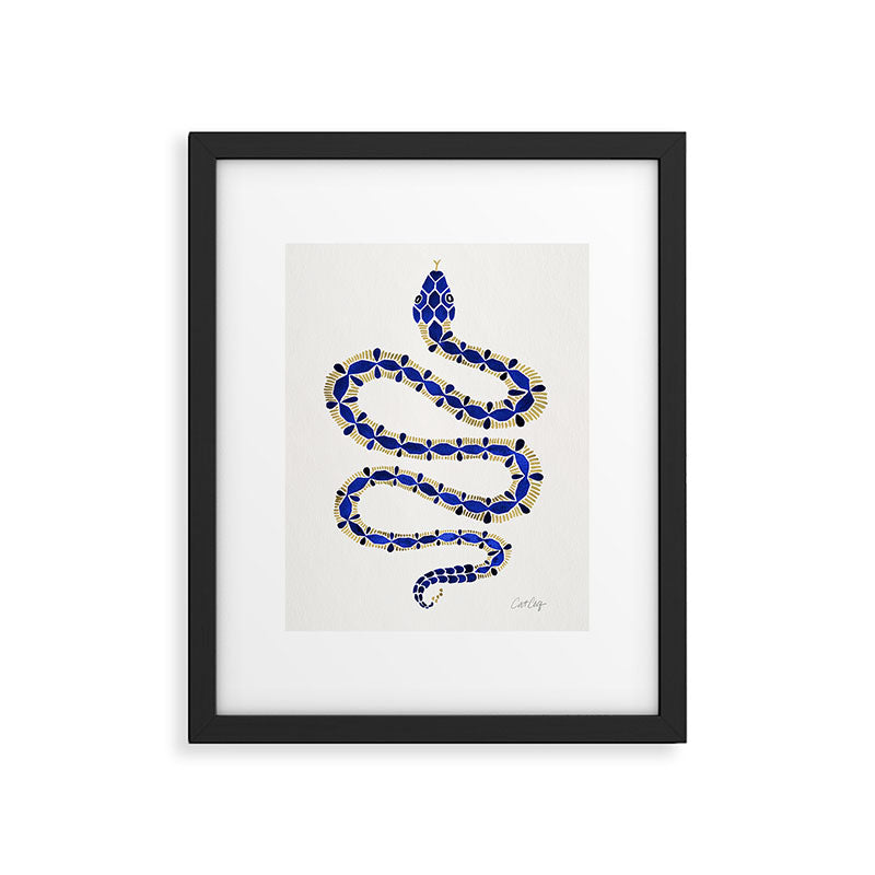 Navy & Gold Serpent Framed Art Print Gallery Image 5